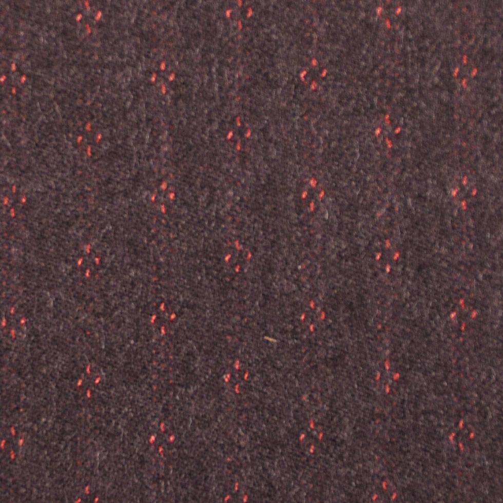 Famous Designe Brown and Red Striped Italian Wool Suiting - Detail