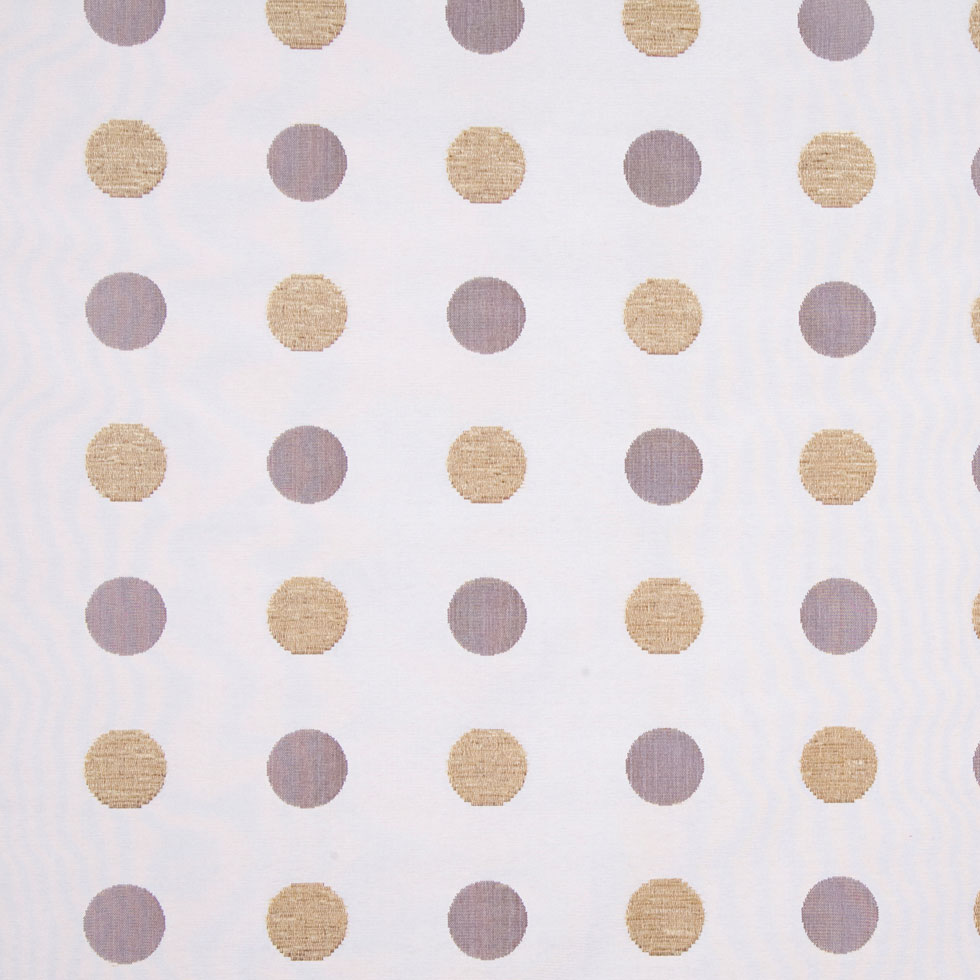 Cream/Antique Gold/Iridescent Brown Polka Dots Chenille