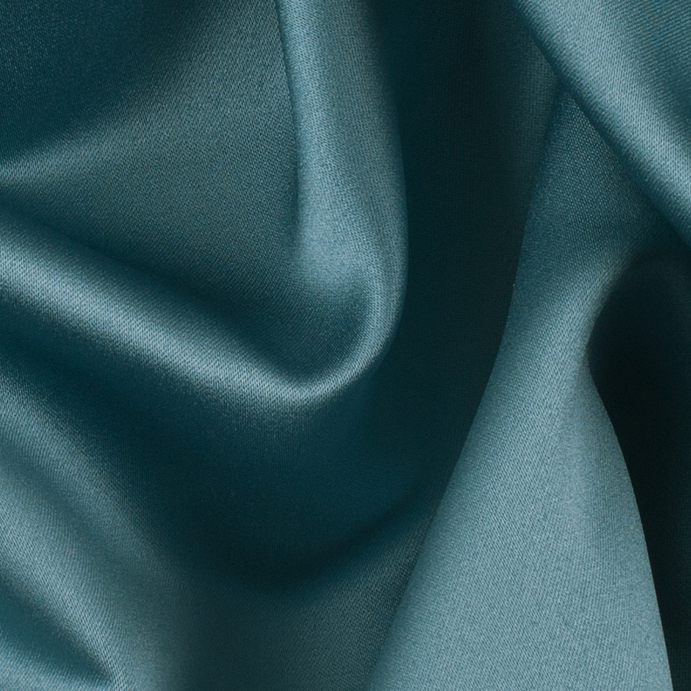 Teal Solid Polyester Satin - Detail