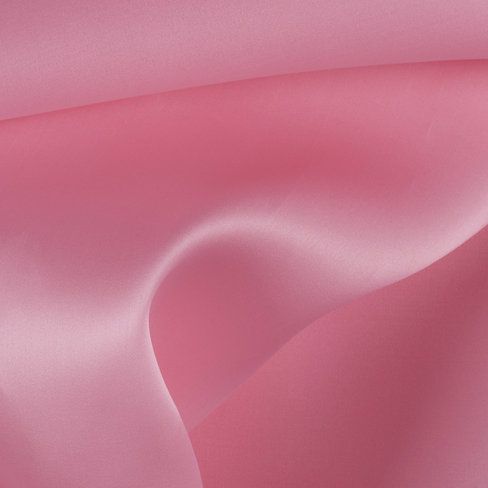 Candy Pink Wide Silk Satin Face Organza