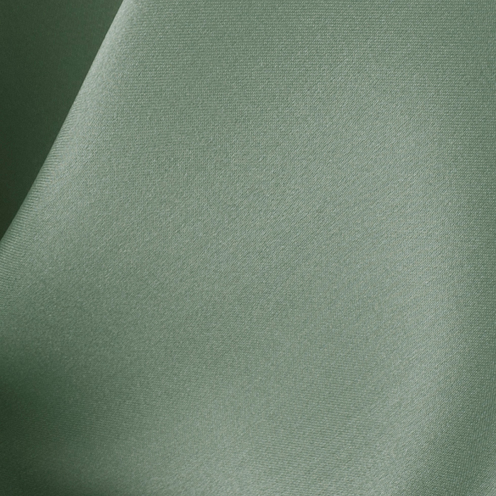 Oil Green Silk Satin Face Organza - Detail