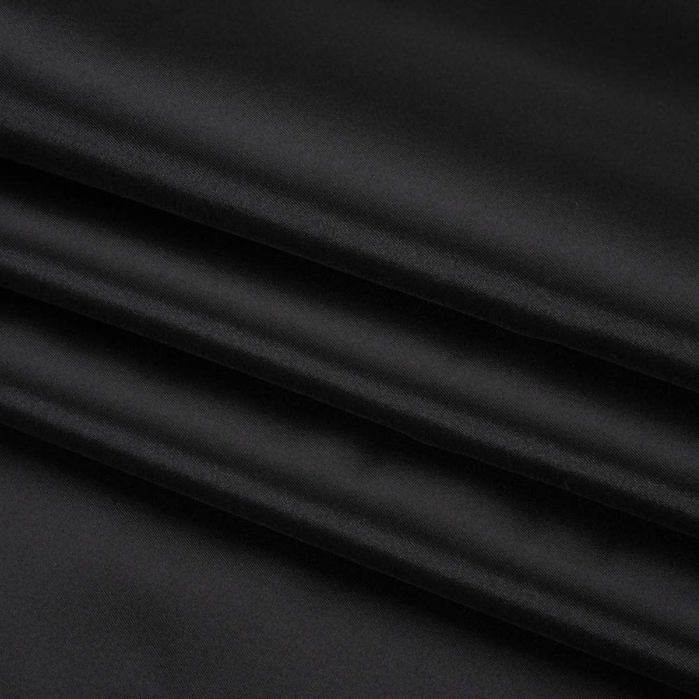 Jet Black Silk Wool - Folded
