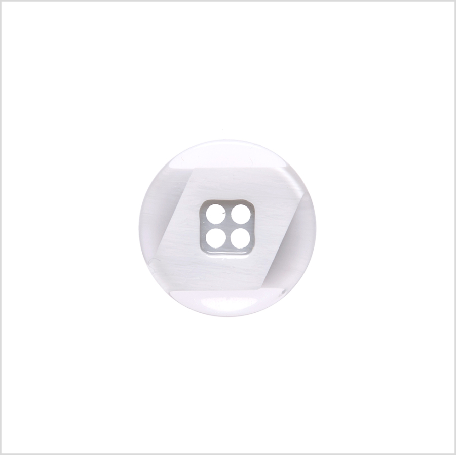 Italian Silver Semi-Clear Plastic Button - 24L/15mm | Mood Fabrics
