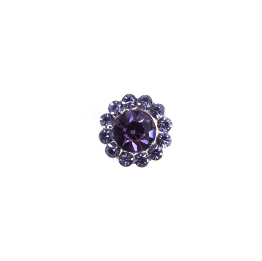 Italian Purple Rhinestone Shank-Back Button - 14L/9MM | Mood Fabrics