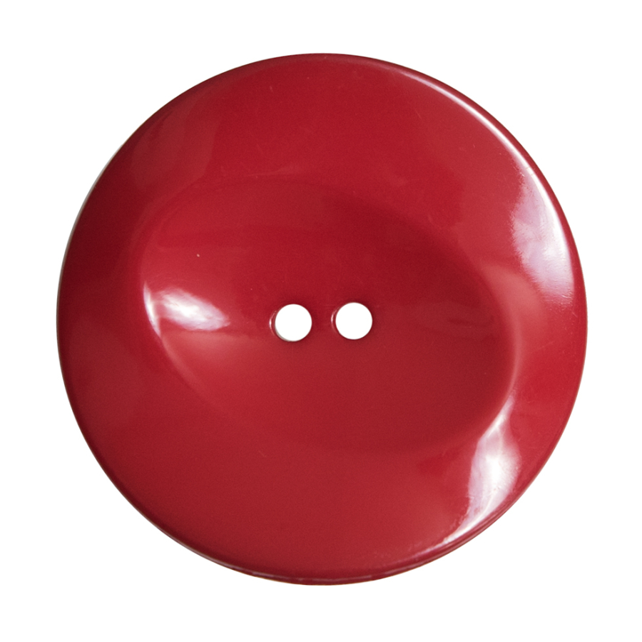 Italian Red Concaved Plastic 2-Hole - 54L/34mm | Mood Fabrics
