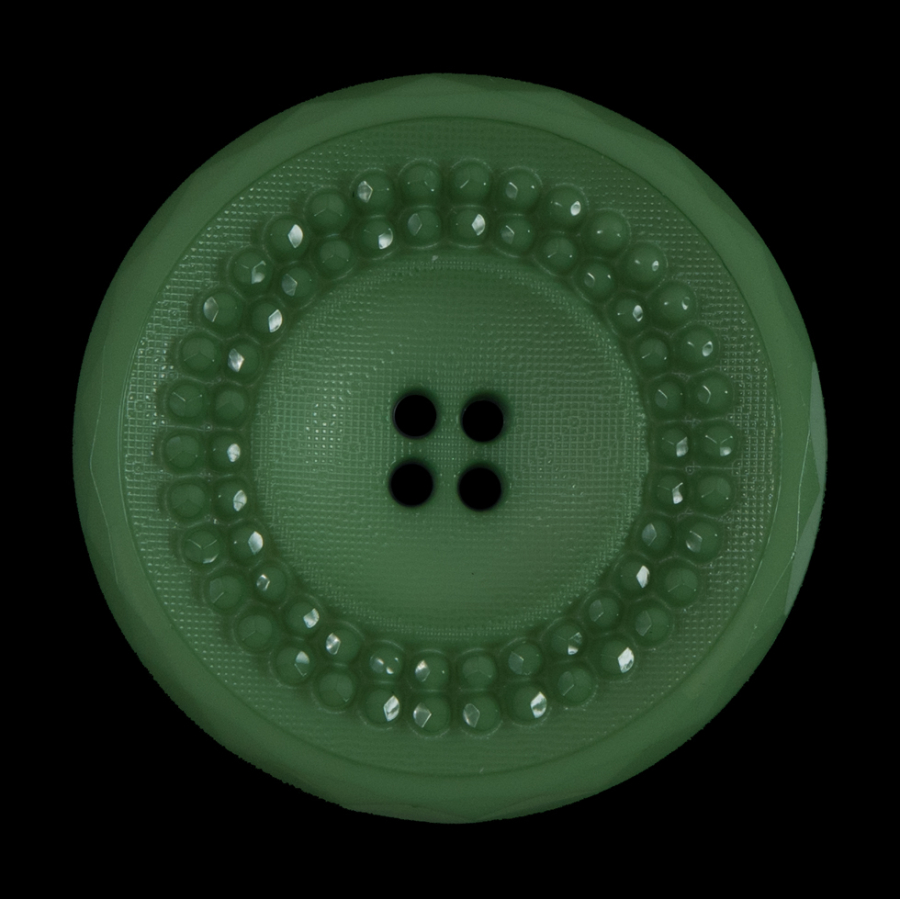 Shamrock Green Textured 4-Hole Button - 54L/34mm | Mood Fabrics