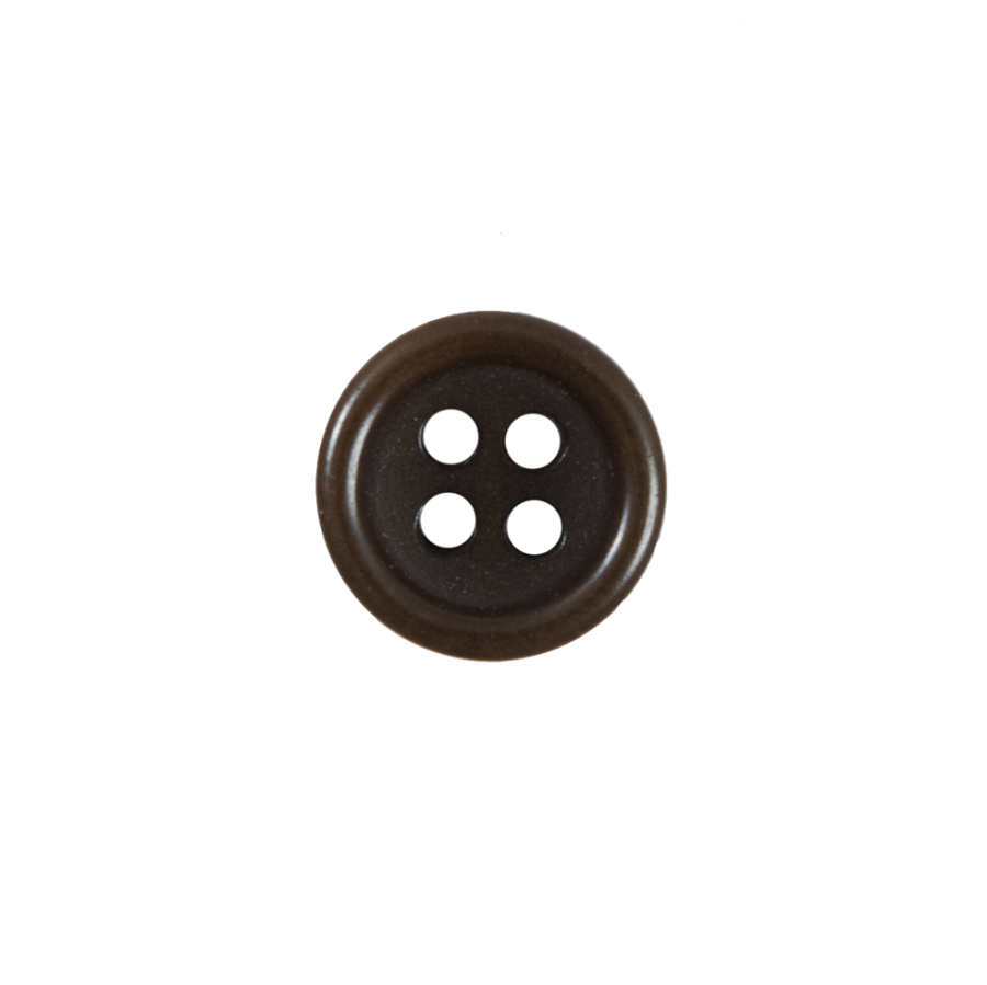 Brown Plastic 4-Hole Button - 20L/12mm | Mood Fabrics