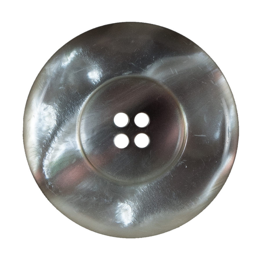 Gray Iridescent Plastic Button - 54L/34mm | Mood Fabrics