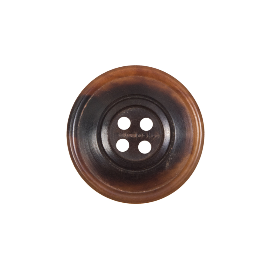 Brown Horn 4-Hole Button - 34L/21.5mm | Mood Fabrics