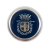 Italian Patriot Blue and Silver Crest Metal Button - 44L/28mm | Mood Fabrics