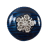 Italian Royal Blue and Silver Floral Metal Button - 44L/28mm | Mood Fabrics
