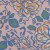 European Peach and Blue Geometric Floral Cotton Poplin | Mood Fabrics
