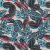 Mood Exclusive Tropical Snowglobe Blue and Red Cotton Poplin | Mood Fabrics