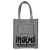 Small Light Gray Felt Mood Bag with Black Logo | Mood Fabrics