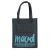 Small Charcoal Felt Mood Bag with Blue Logo | Mood Fabrics