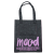 Small Charcoal Felt Mood Bag with Pink Lavender Logo | Mood Fabrics