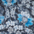 Italian Blue Floral Digitally Printed Polyester Charmeuse | Mood Fabrics