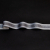 Italian Metallic Gunmetal and Gray Striped Grosgrain Ribbon - 1
