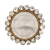 Italian Gold Metal, Crystal Rhinestones and Oatmeal Shell Shank Button - 48L/30.5mm | Mood Fabrics