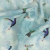 Humming Birds Printed Blue Linen Woven | Mood Fabrics