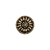 Vintage Gold and Black Floral Shank Back Glass Button - 22L/14mm | Mood Fabrics