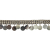 Vintage Metallic Silver Braided Trim with Silver Paillette Sequins and Beaded Fringe - 1.75