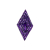 Vintage Purple Sequins and Oil Slick Iridescent Beaded Diamond Applique - 5