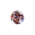 Vintage White, Red and Blue Mosaic Domed Shank Back Glass Button - 24L/15mm | Mood Fabrics