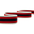 Black, Red and Green Striped Elastic Trim - 1.25