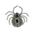 Gunmetal and Iron Spider Rhinestone and Glass Beaded Applique - 2.625