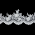 White and Metallic Silver Floral Sequins and Beaded Bridal Lace Trim with Scalloped Edge - 4.5