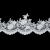 White Floral Corded, Sequins and Beaded Bridal Lace Trim with Scalloped Edge - 4.5
