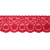 Scarlet Floral Waves Stretch Lace Trim with Scalloped Edges - 2.875
