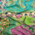 Mood Exclusive Green Buffet in Bloom Metallic Dotted Crinkled Viscose Crepe | Mood Fabrics