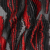 Metallic Black and Red Abstract Islands Ribbed Burnout Luxury Brocade | Mood Fabrics