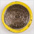 Yellow and Silver Foiled 2-Hole Coconut Button - 74L/47mm | Mood Fabrics