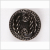 Black and Platinum Floral Leaf Glass Shank Back Button - 36L/23mm | Mood Fabrics