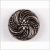 Black and Platinum Floral and Swirl Glass Button - 22L/14mm | Mood Fabrics