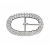 Swarovski Crystal and Silver Oval Rhinestone Buckle - 1.625