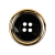 Black and Gold Edged 4-Hole Glass Button - 42L/27mm | Mood Fabrics
