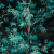 British Imported Teal Watercolor Tropical Branches Printed Polyester Microvelvet | Mood Fabrics