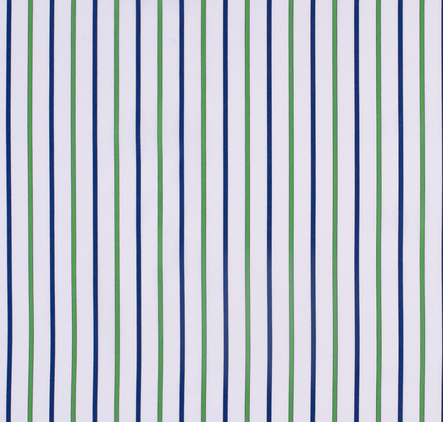 Navy/Green Striped Cotton Shirting | Mood Fabrics