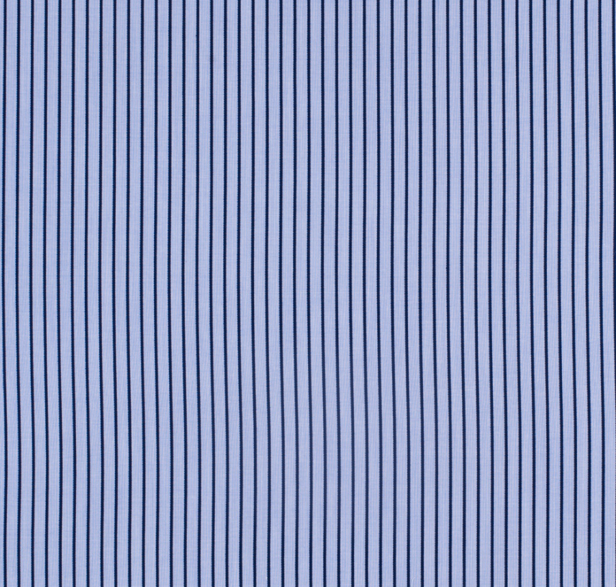 Light Blue/Navy Striped Cotton Shirting | Mood Fabrics