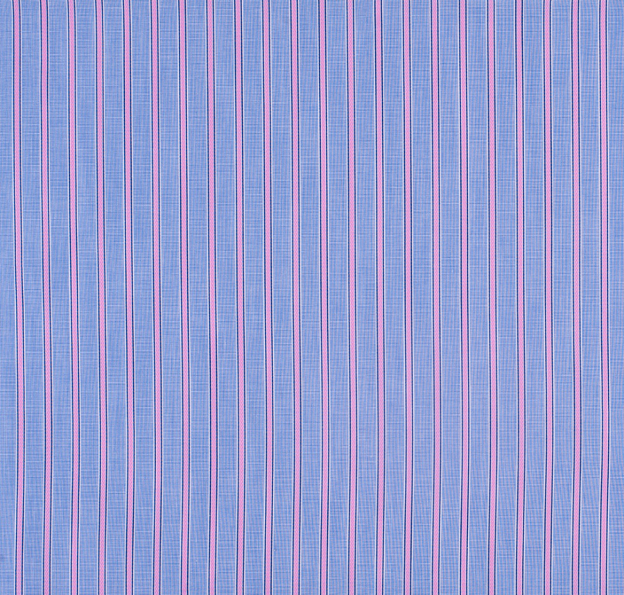 Blue and Pink Striped Cotton Shirting | Mood Fabrics