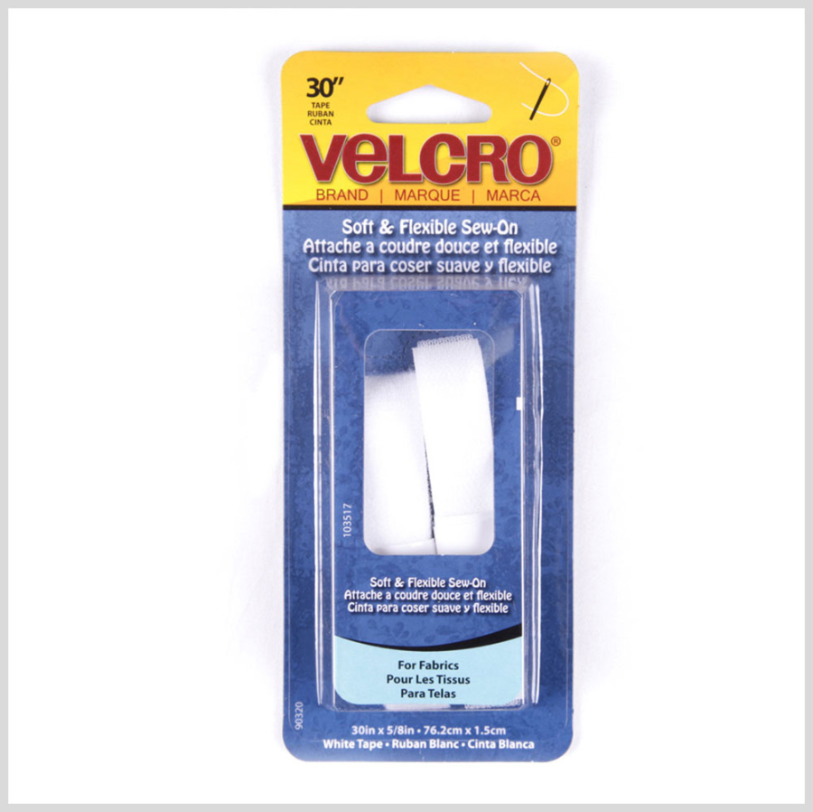 18  x 0.75 White Sew On VELCRO Brand Fastener | Mood Fabrics