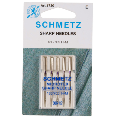 Schmetz Sharp Machine Needles Size 80/12 - 5ct | Mood Fabrics