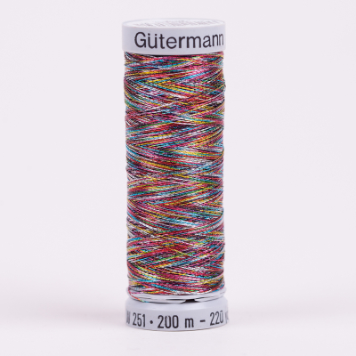 9985 Rainbow 200m Gutermann Metallic Thread | Mood Fabrics