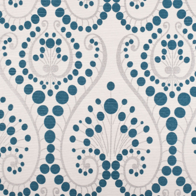 Teal Blue Swirls Cotton Blend | Mood Fabrics