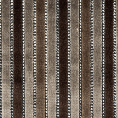 Brown Stripes Channeled Velvet | Mood Fabrics