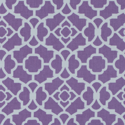 Violet Lattice Printed Cotton Twill | Mood Fabrics